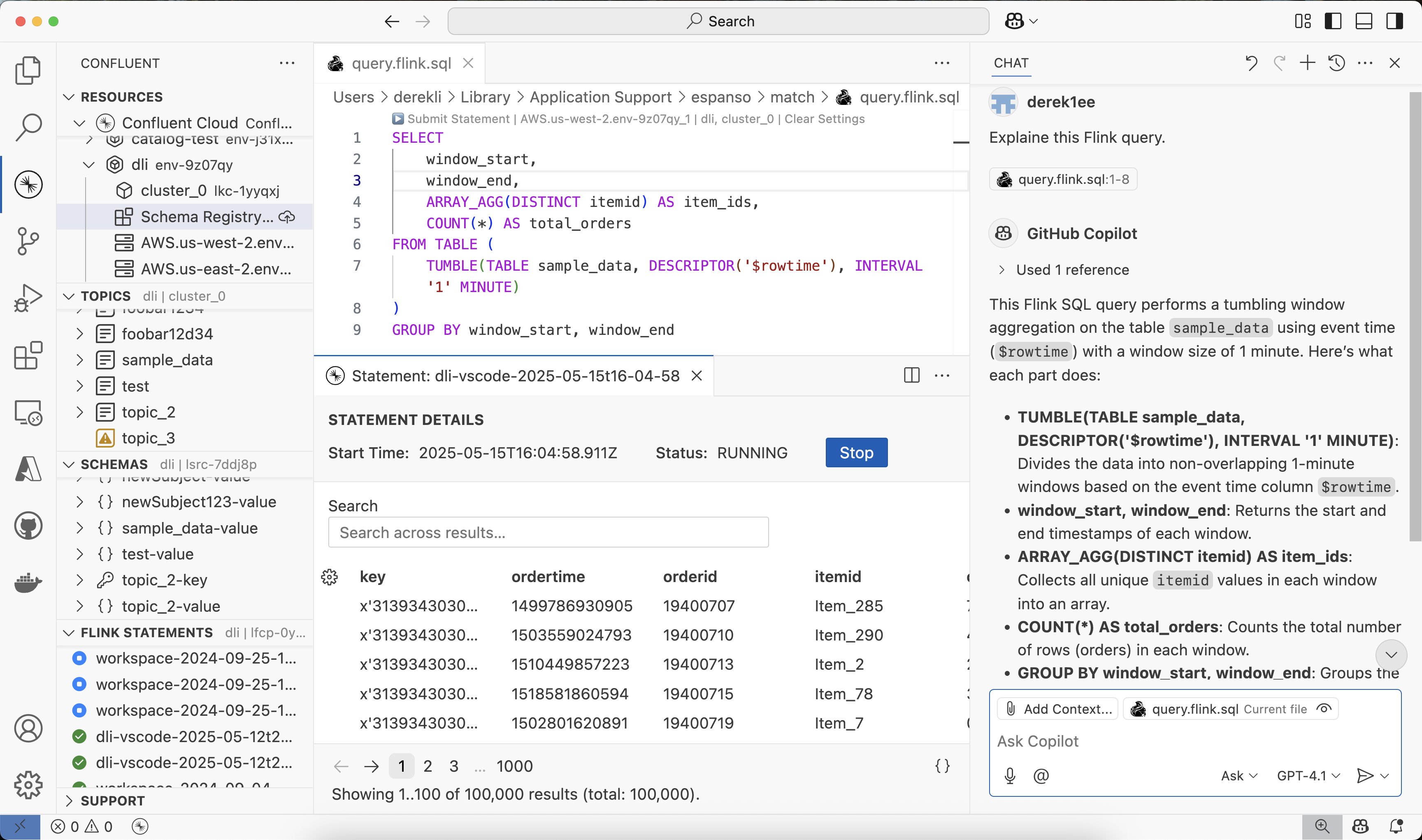 Confluent for VS Code Copilot workflow