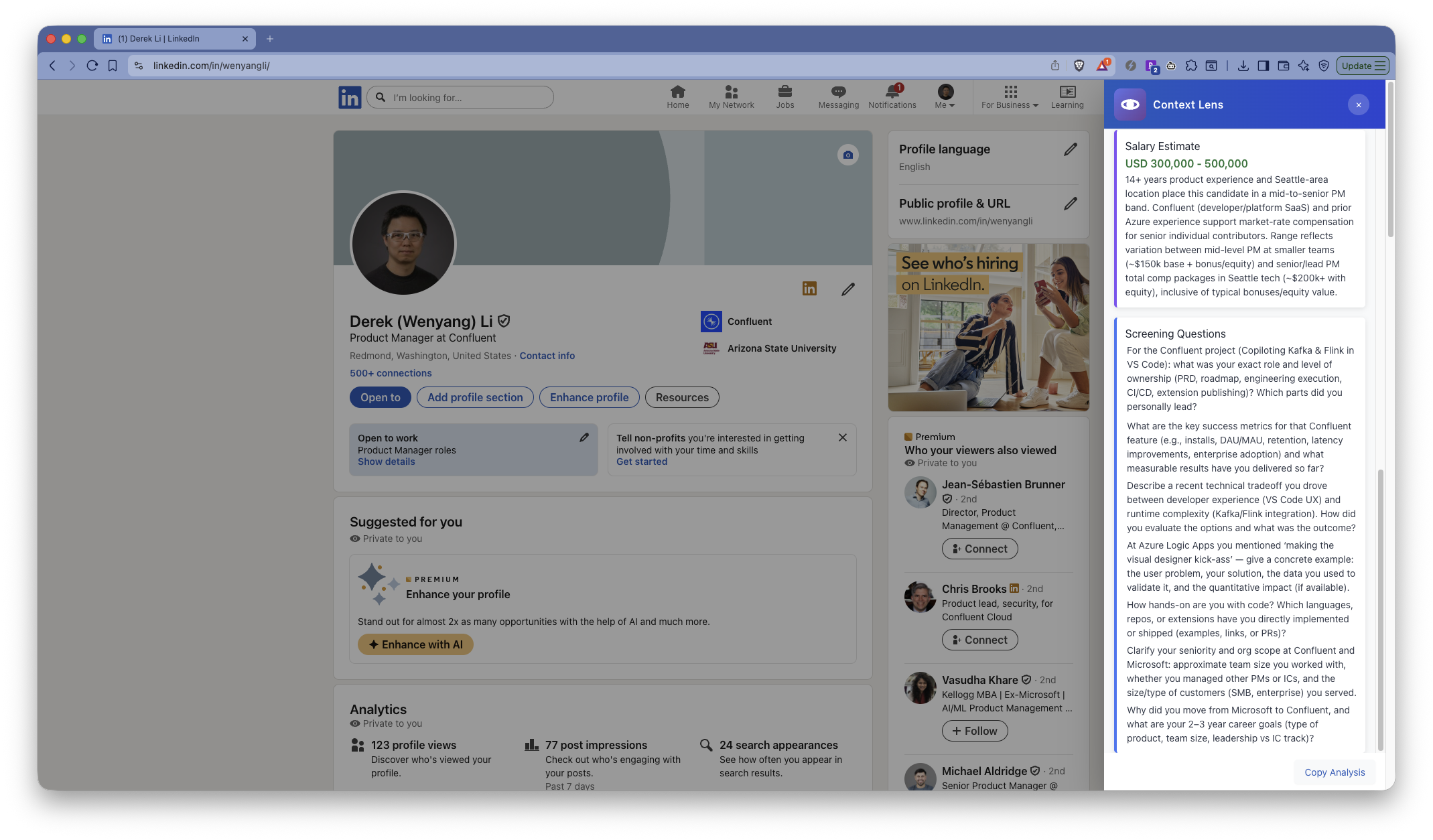 Context Lens fit score results